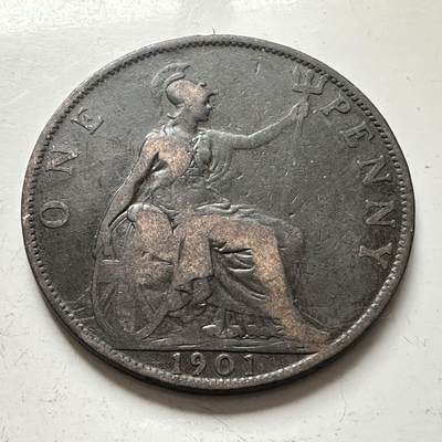 🌹外币初藏🌹🐯2025年第141场  每周二四六晚8️⃣点 接代拍 - 英国1901年一便士