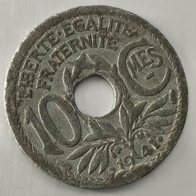 Krab外币市集Vol.26 - 法国1941年10分