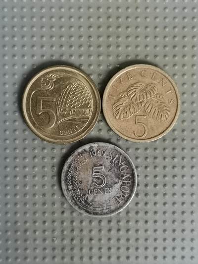 2025年第139场各国散币拍卖（总第139场） - 新加坡5分3枚不同