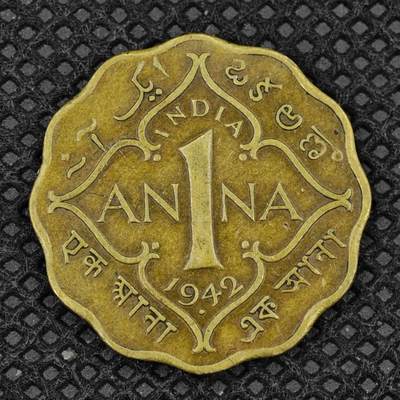 【淘币小摊】限时拍第八百三十二拍  散币场  满百包邮可预留两周  周一统一发货  -  印度1942年乔治六世1安娜铜币