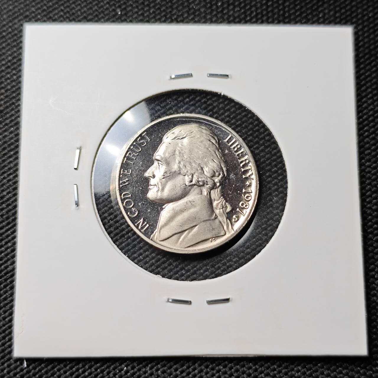 KK钱币收藏小铺 第380期  2月预留时间 周末发货  1987美国5分精制币