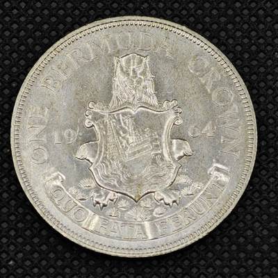 【淘币小摊】限时拍第八百三十二拍  散币场  满百包邮可预留两周  周一统一发货  -  百慕大1964年1克朗银币