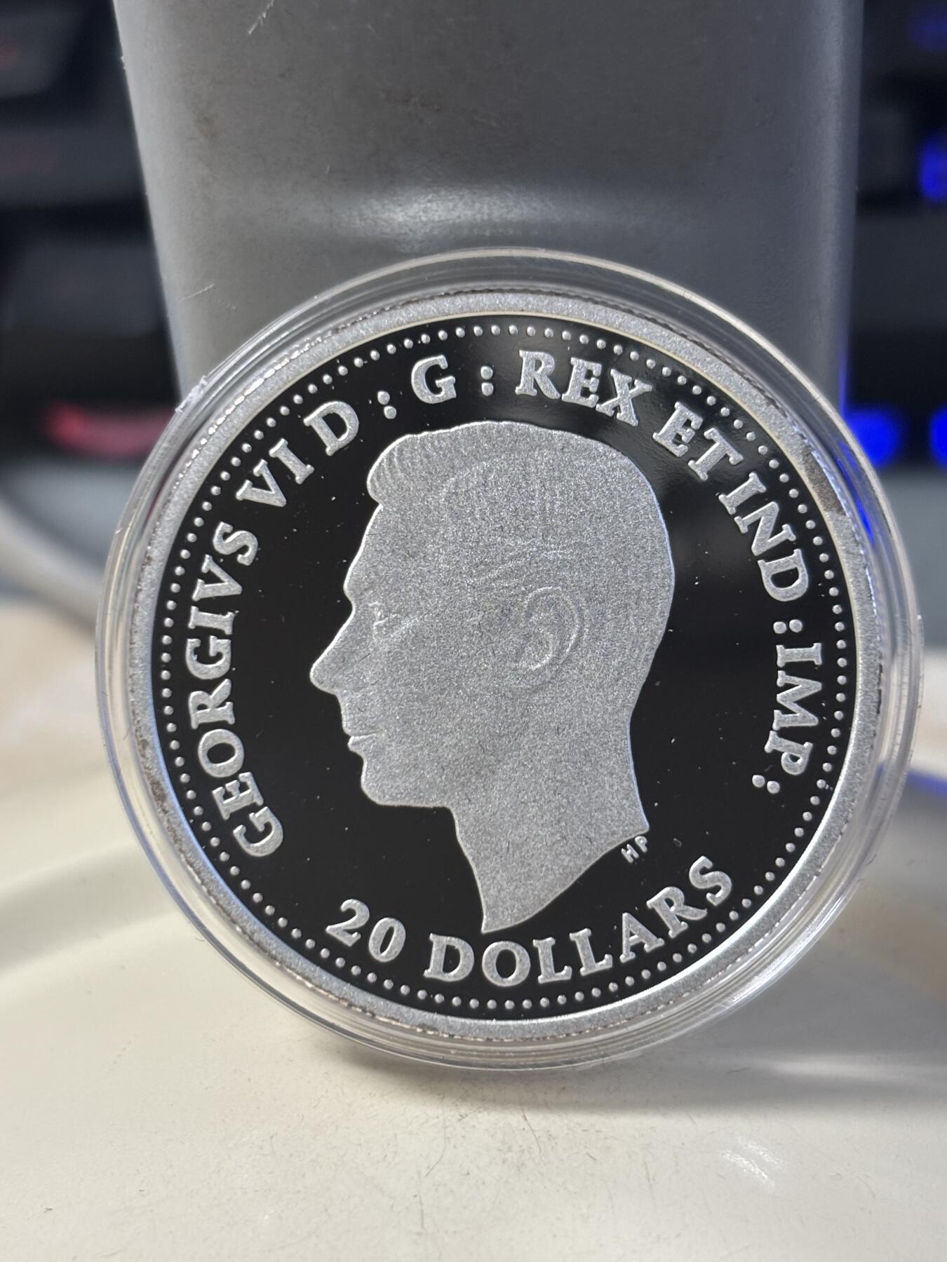 第186期拍卖 加拿大2019年二战前线系列7诺曼底战役1盎司银币，9999银，发行7500枚