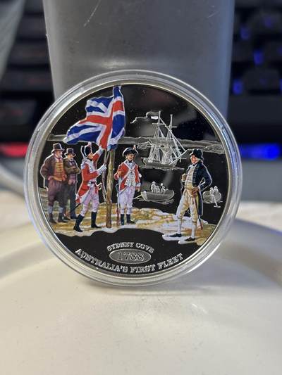 第186期拍卖 - 托克劳2013年澳大利亚的第一支舰队彩色纪念银币，25克，925银，发行5000枚