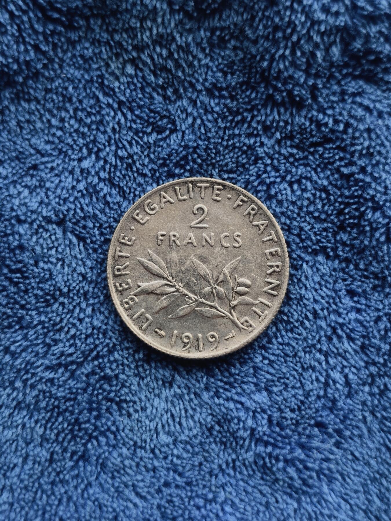 法国播种女神2法郎银币1919年