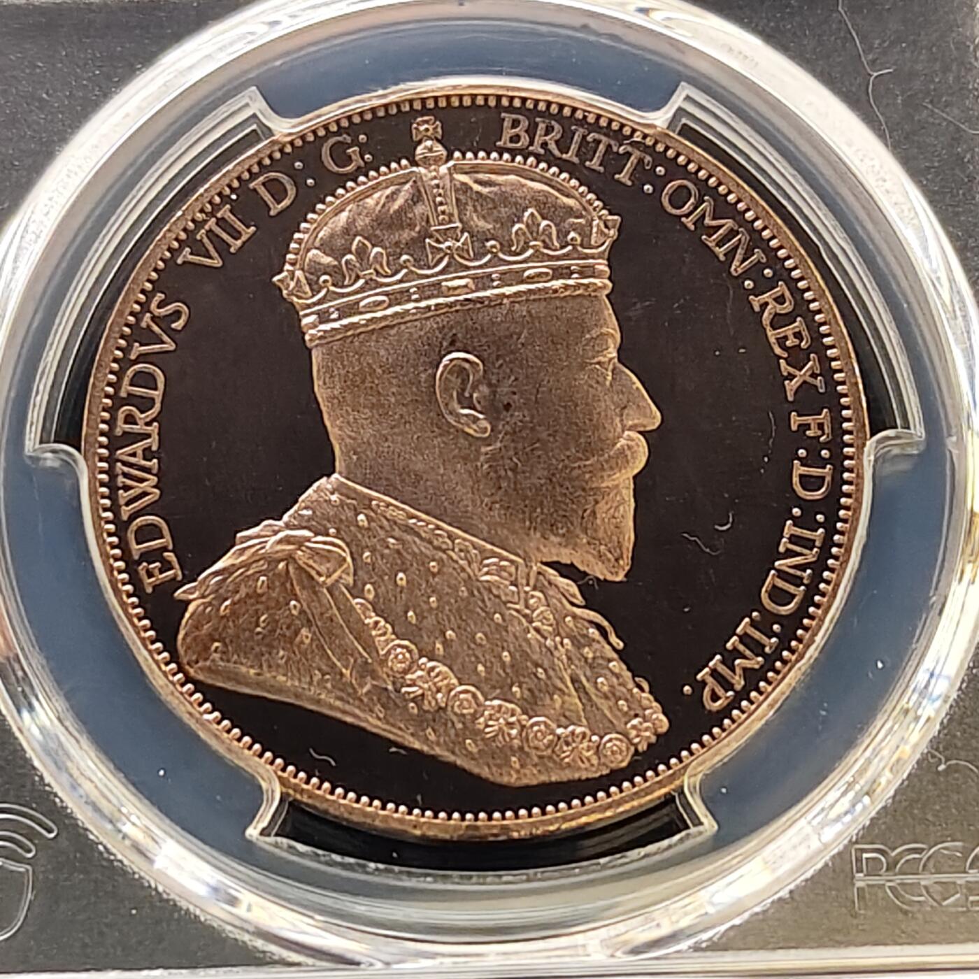 【全场包邮】纯粹捡漏拍487场（免费代拍第24场） 【收藏级·冠军分·稀少】爱尔兰1901年爱德华七世48便士精制COPPER铜币X13b-量425-PCGS PR67 RD