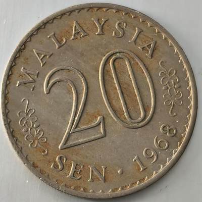 Krab外币市集Vol.26 - 马来西亚1968年20分