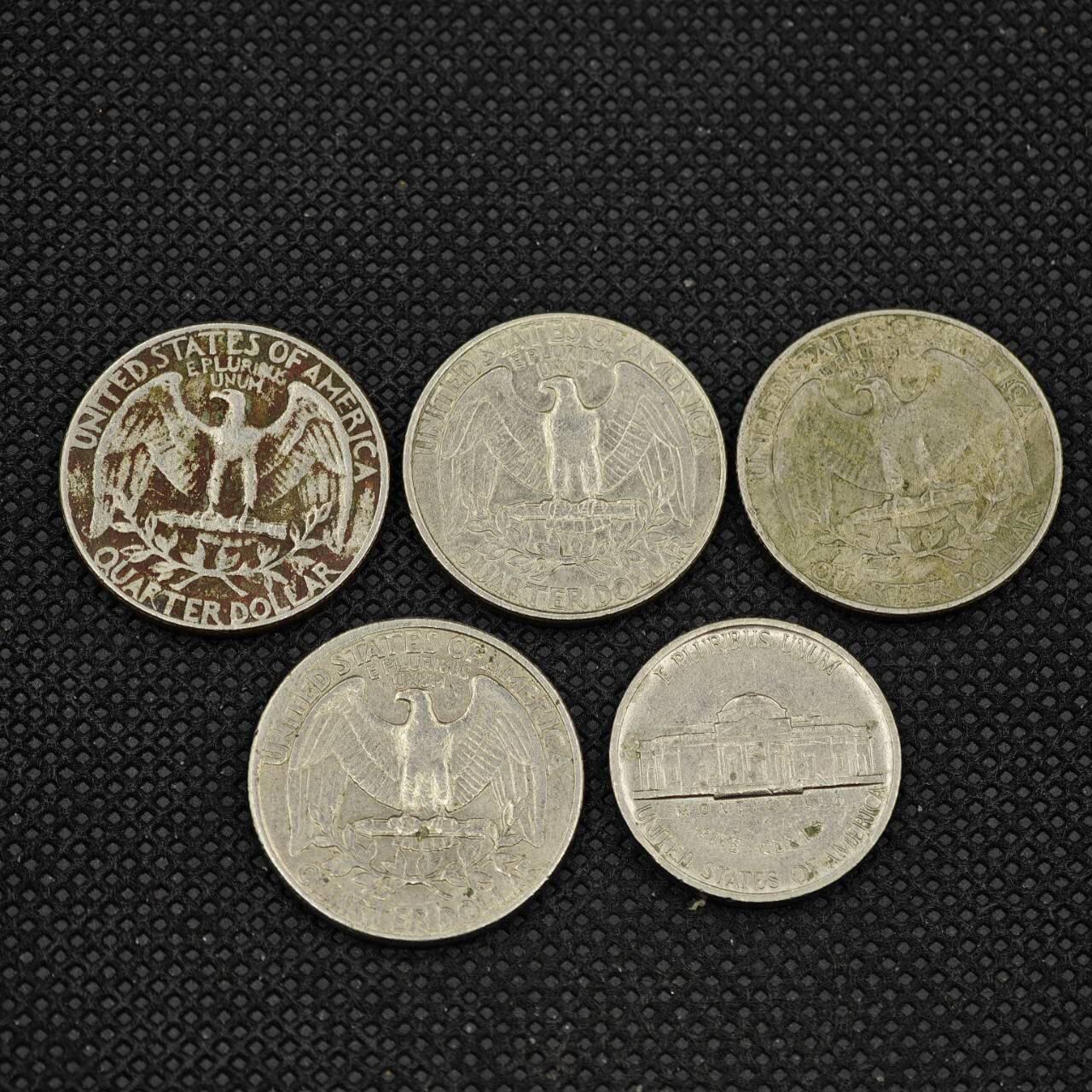 【淘币小摊】限时拍第八百三十二拍  散币场  满百包邮可预留两周  周一统一发货   美国5枚