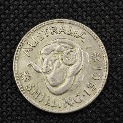 【淘币小摊】限时拍第八百三十二拍  散币场  满百包邮可预留两周  周一统一发货  -  澳大利亚1961年伊丽莎白二世1先令银币