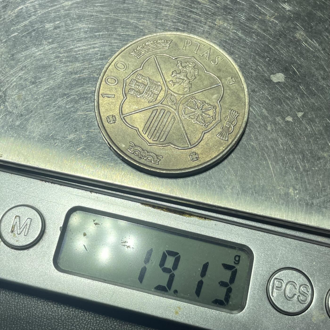 回流1215 西班牙1966年100比塞塔银元(独裁者-弗朗哥) 34mm19g