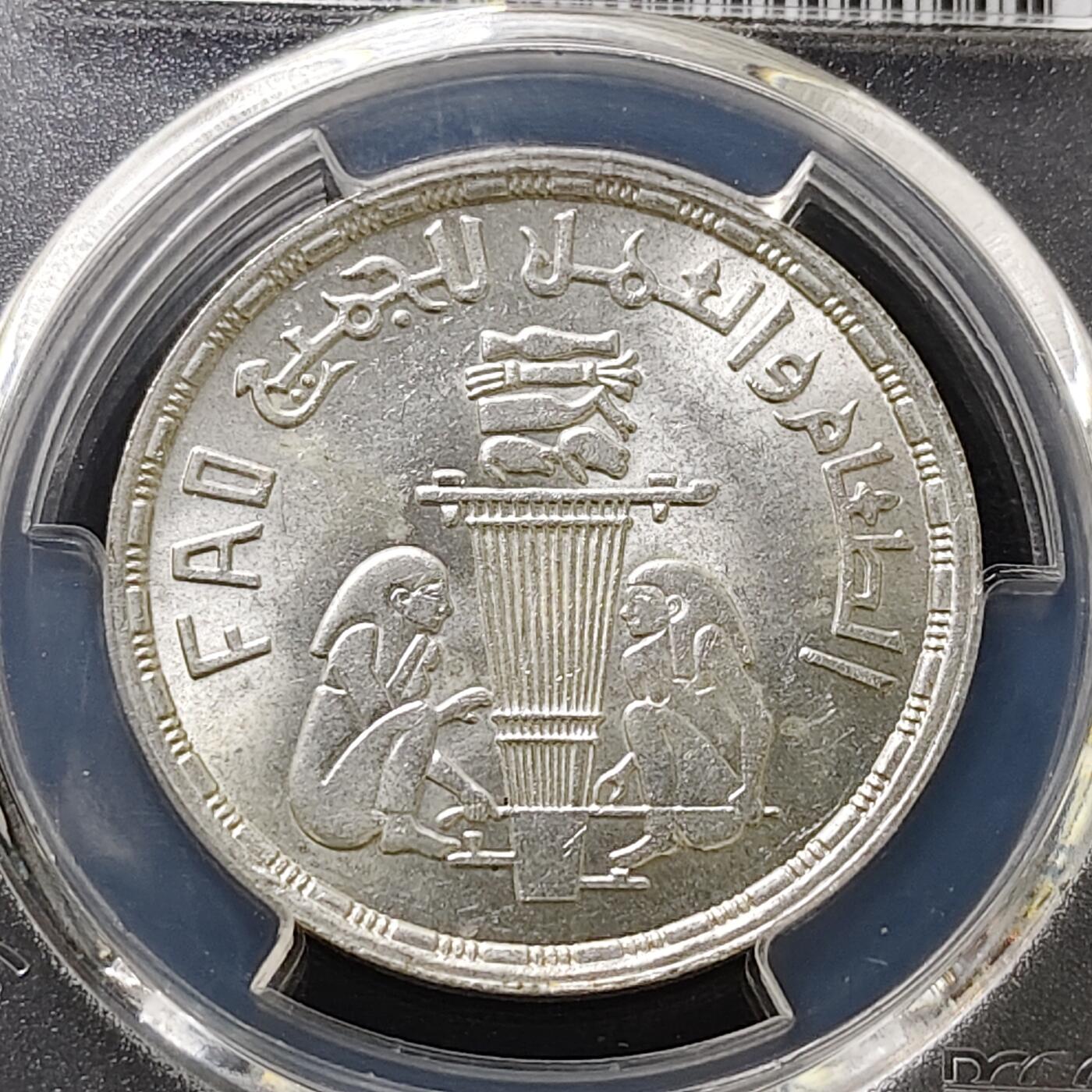 【全场包邮】纯粹捡漏拍487场（免费代拍第24场） 埃及1981年1镑FAO人人有工作人人有食物纪念银币-PCGS MS63