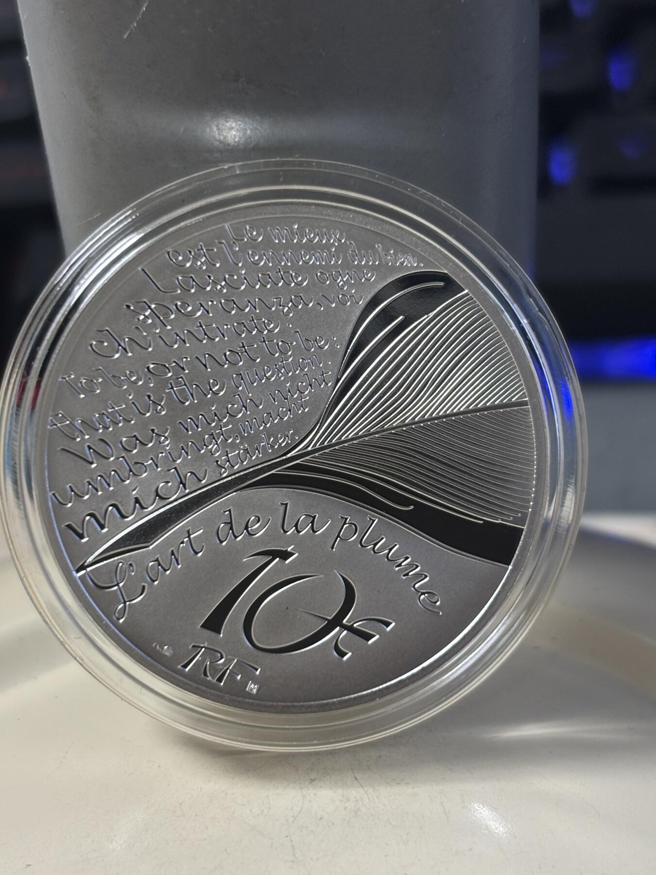 第186期拍卖 法国2025年儒勒凡尔纳120周年环游世界80天10欧纪念银币，999银，22.2克，发行2500枚