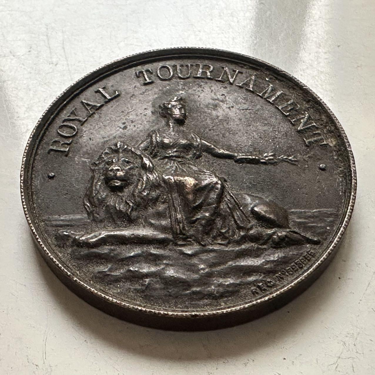 🌹外币初藏🌹🐯2025年第141场  每周二四六晚8️⃣点 接代拍 1923年英国皇家锦标赛 刺刀团队对抗赛奖牌 高浮雕 32.2毫米17.2克