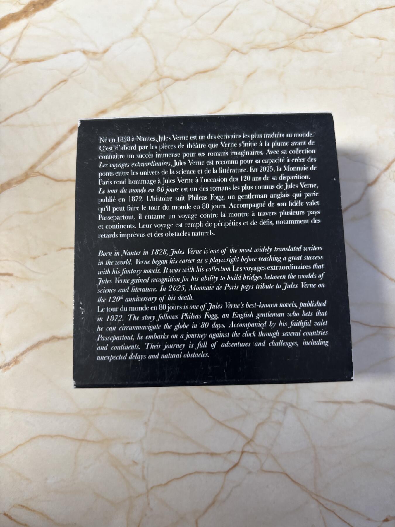 第186期拍卖 法国2025年儒勒凡尔纳120周年环游世界80天10欧纪念银币，999银，22.2克，发行2500枚