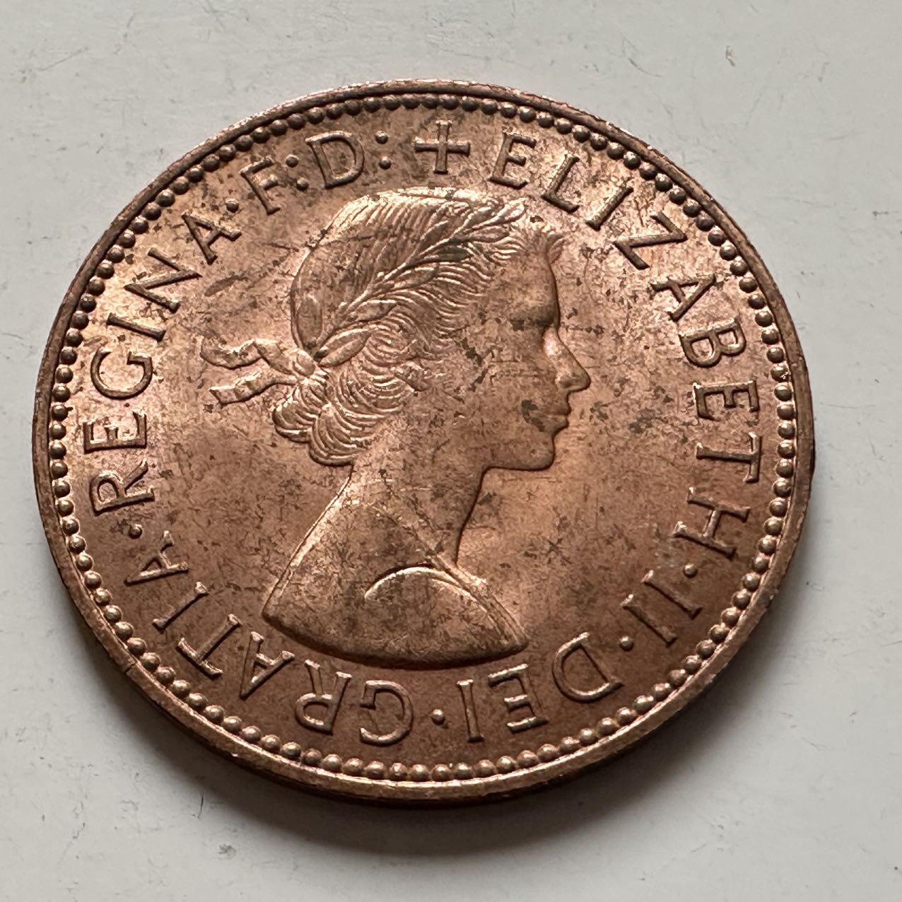 🌹外币初藏🌹🐯2025年第141场  每周二四六晚8️⃣点 接代拍 英国1966年半便士铜币 a