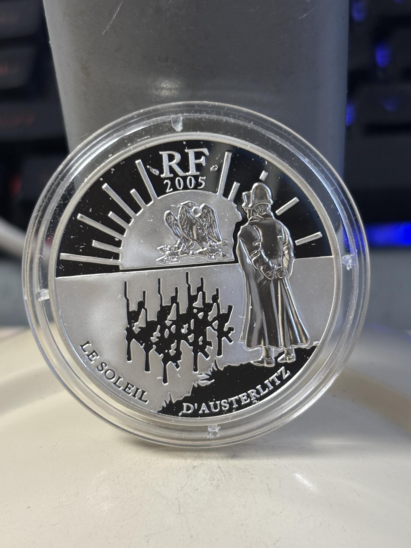 第186期拍卖 法国2005年奥斯特利茨战役200周年纪念银币，900银，22.2克，发行15000枚，有氧化，