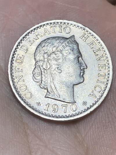 2025年第一百三十六场(总第一百六十二场）外国好品纸夹散币场(免佣金) - 瑞士🇨🇭1970年20拉彭(第三版，无标版)