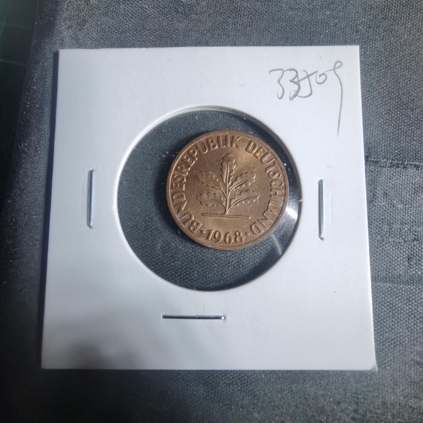 沼泽如烟--第933场 德国1968年2芬尼