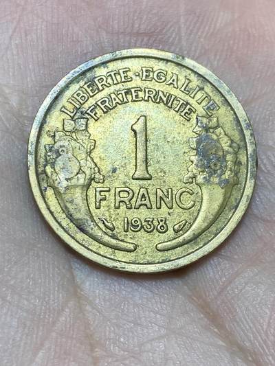 2025年第一百三十六场(总第一百六十二场）外国好品纸夹散币场(免佣金) - 法兰西第三共和国1938年1法郎(第四版)