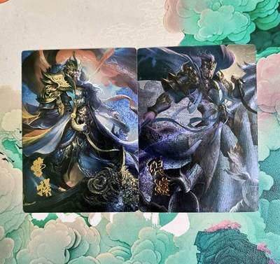 龙虎卡牌-六八场（无佣金，周五结拍，欢迎送拍） - 粗闪2张 白花三国 曹操&张辽