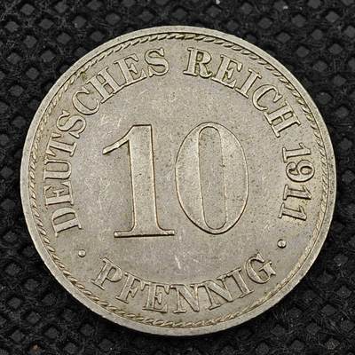 【淘币小摊】限时拍第八百三十二拍  散币场  满百包邮可预留两周  周一统一发货  -  德国1911年10芬妮镍币