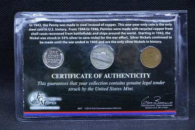 【淘币小摊】限时拍第八百三十二拍  散币场  满百包邮可预留两周  周一统一发货  -  美国1943-1944年3枚套