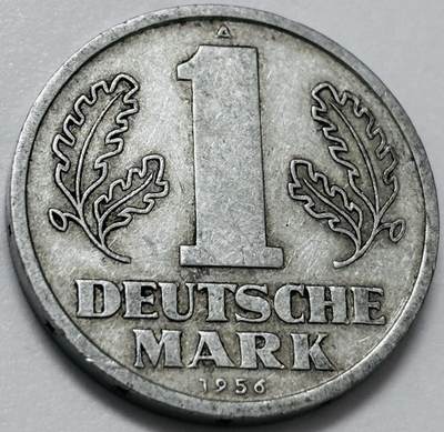 文馨钱币收藏第 285 场，【 长期接收代拍品】银币，评级币，散币场 - 1956 年东德民主 1 马克 A 标，第一版首发年
