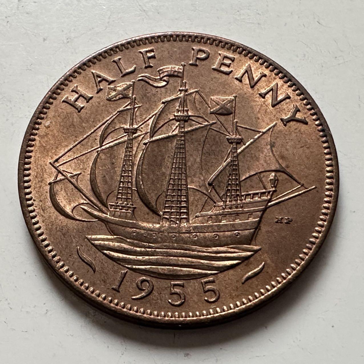 🌹外币初藏🌹🐯2025年第141场  每周二四六晚8️⃣点 接代拍 英国1955年半便士铜币 c