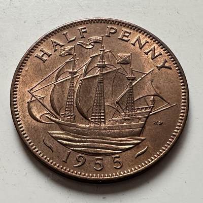 🌹外币初藏🌹🐯2025年第141场  每周二四六晚8️⃣点 接代拍 - 英国1955年半便士铜币 c