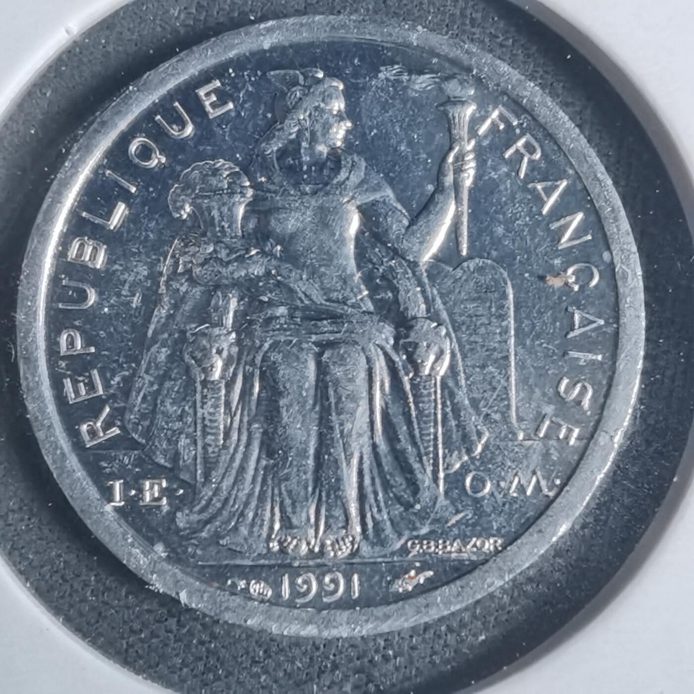 沼泽如烟--第933场 法属新喀里多尼亚1991年1法郎