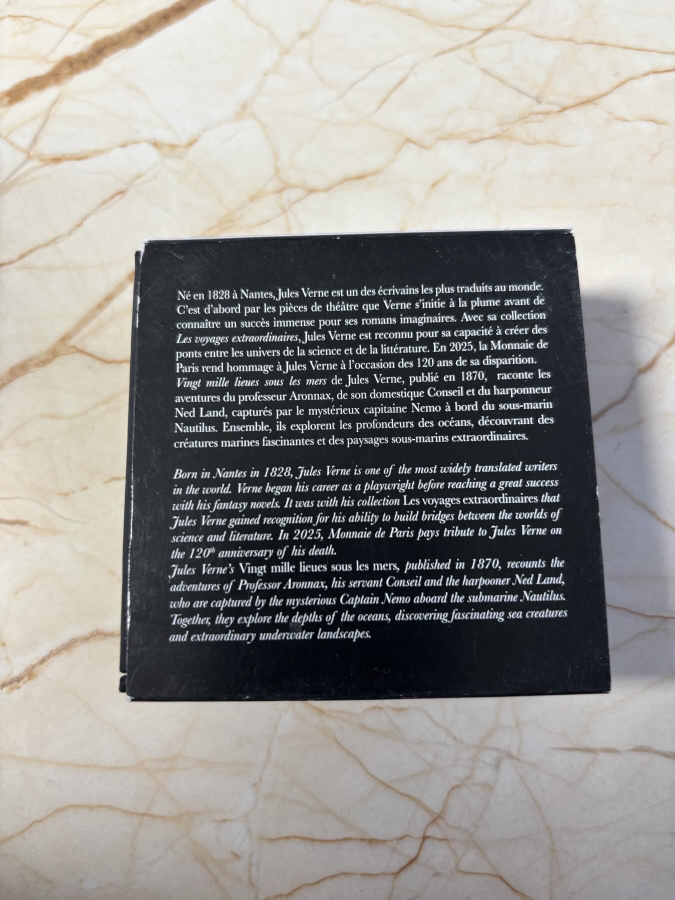 第186期拍卖 法国2025年儒勒凡尔纳120周年海底两万里10欧纪念银币，999银，22.2克，发行2500枚