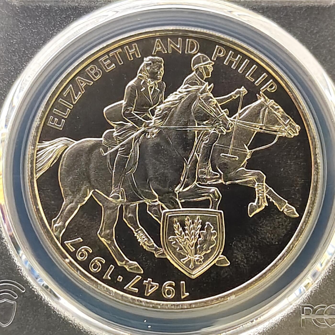 【全场包邮】纯粹捡漏拍487场（免费代拍第24场） 【收藏级·亚军分】乌干达1997年2000先令女王金婚克朗型纪念币-PCGS MS66（更高分仅1枚）