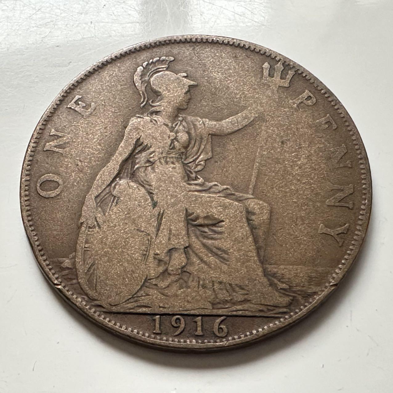 🌹外币初藏🌹🐯2025年第141场  每周二四六晚8️⃣点 接代拍 英国1916年一便士