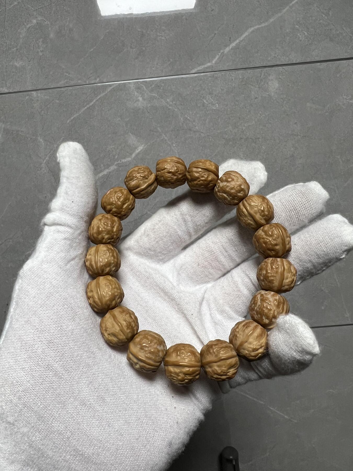 零元拍：W1-10精工猴头核雕手串15MM，润到没朋友