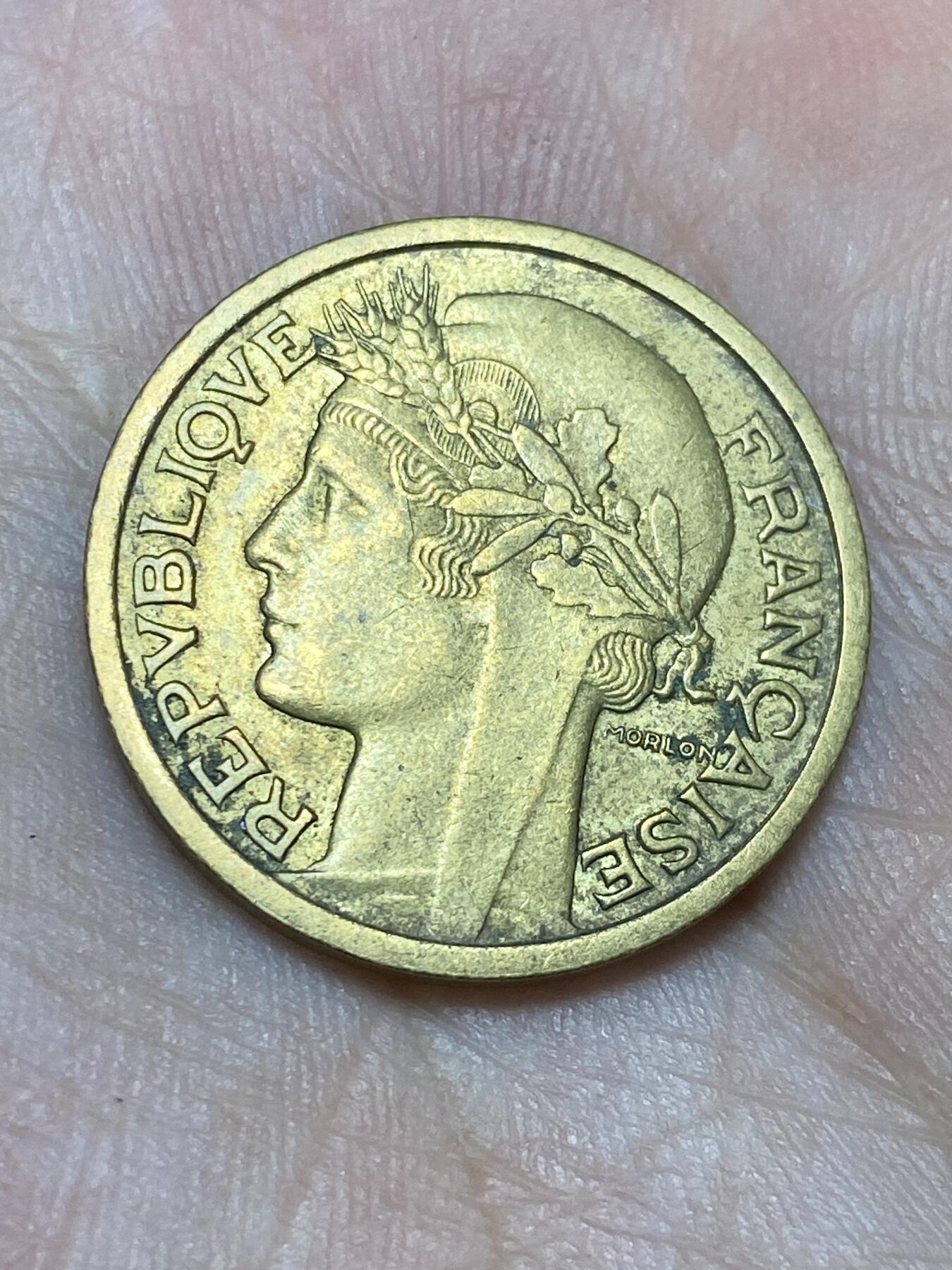 2025年第一百三十六场(总第一百六十二场）外国好品纸夹散币场(免佣金) 好品–法兰西第三共和国1937年1法郎(第四版)