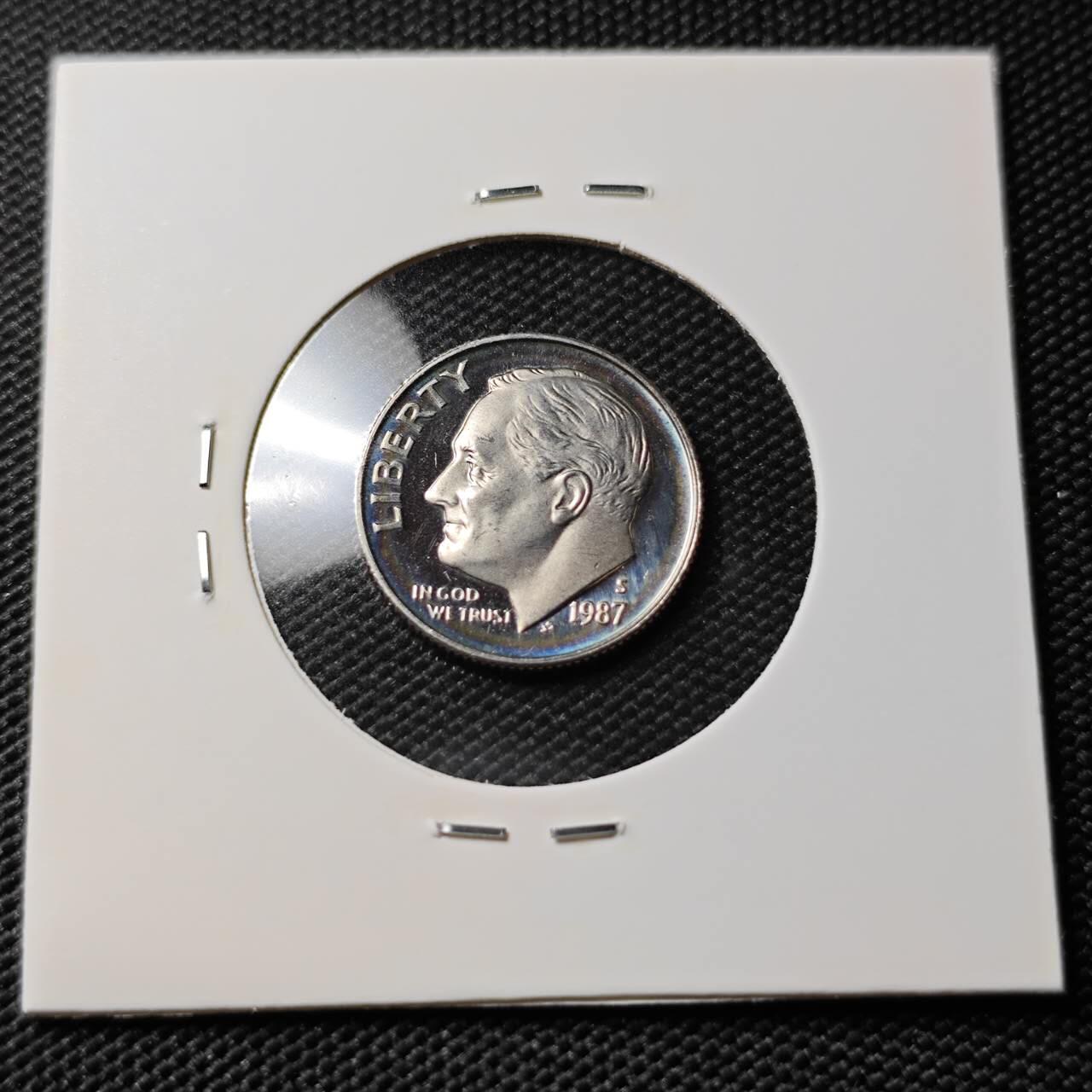 KK钱币收藏小铺 第380期  2月预留时间 周末发货  1987美国10分精制币