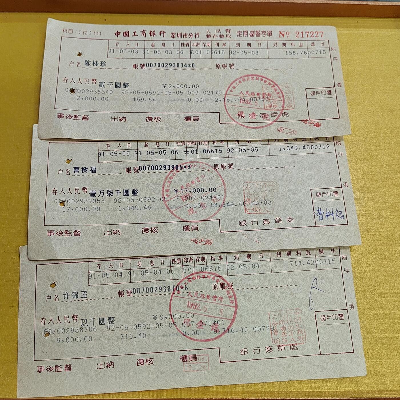 PCAI钱币  15-658  各种债券票据小专场 存单