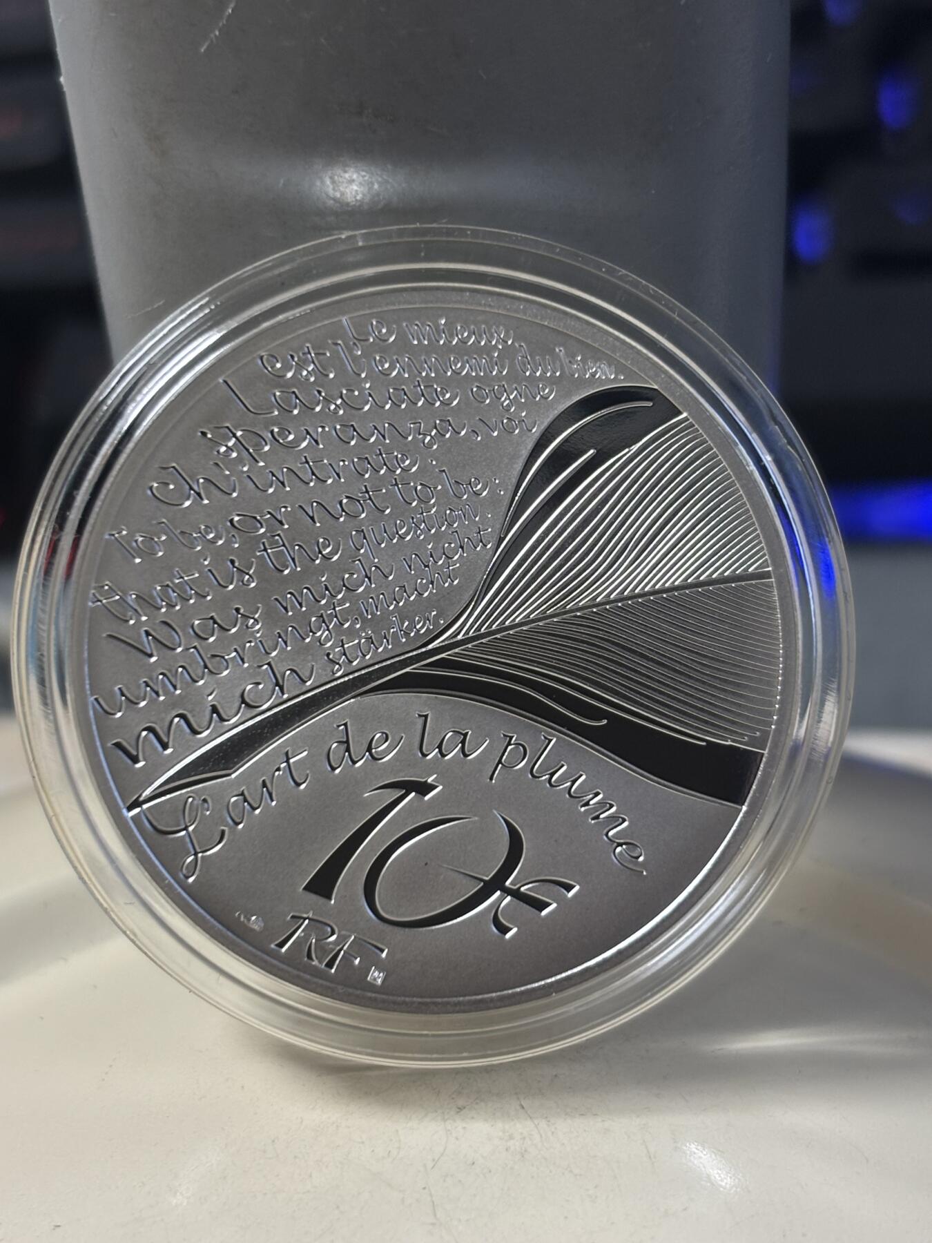 第186期拍卖 法国2025年儒勒凡尔纳120周年环游世界80天10欧纪念银币，999银，22.2克，发行2500枚