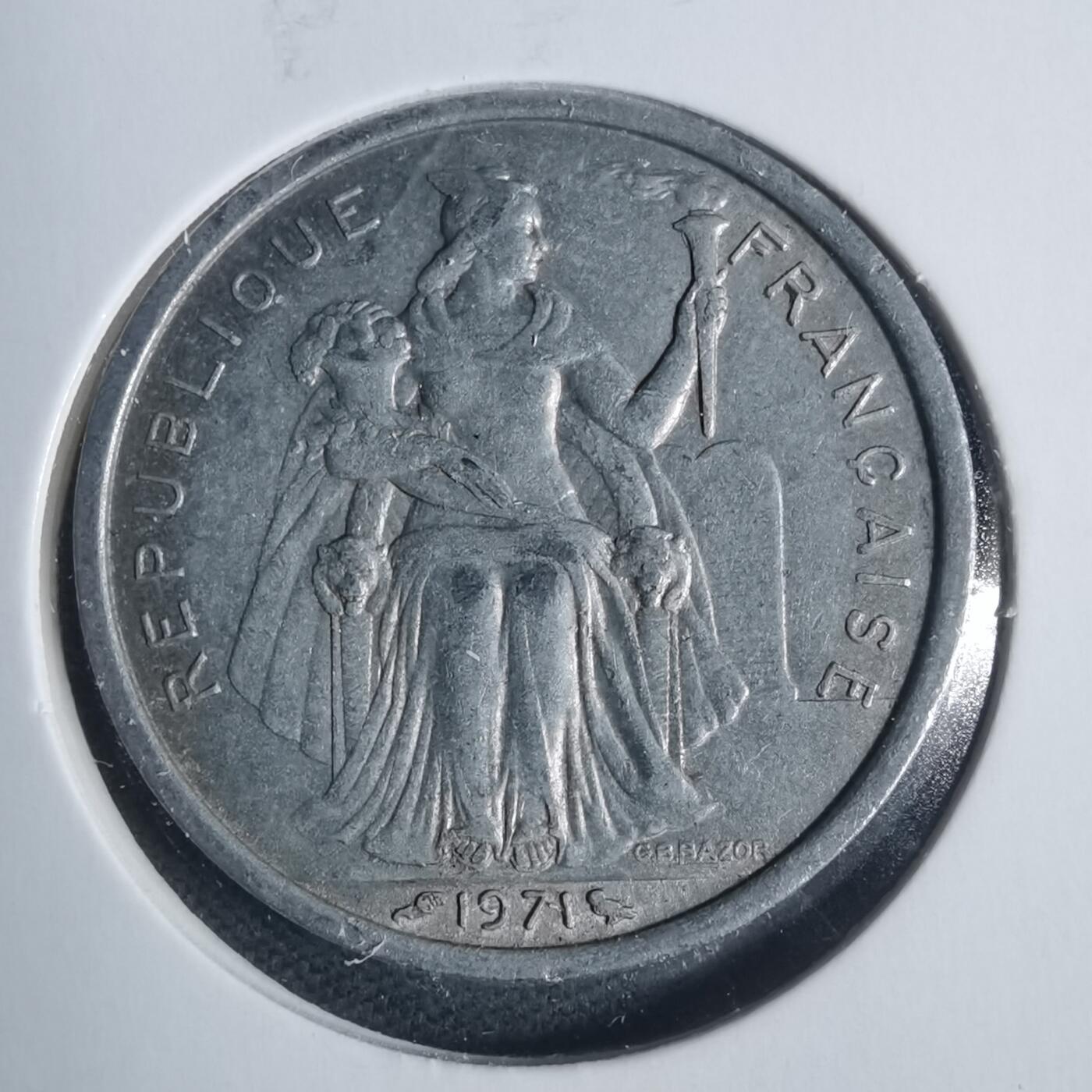 沼泽如烟--第933场 法属新喀里多尼亚1971年2法郎