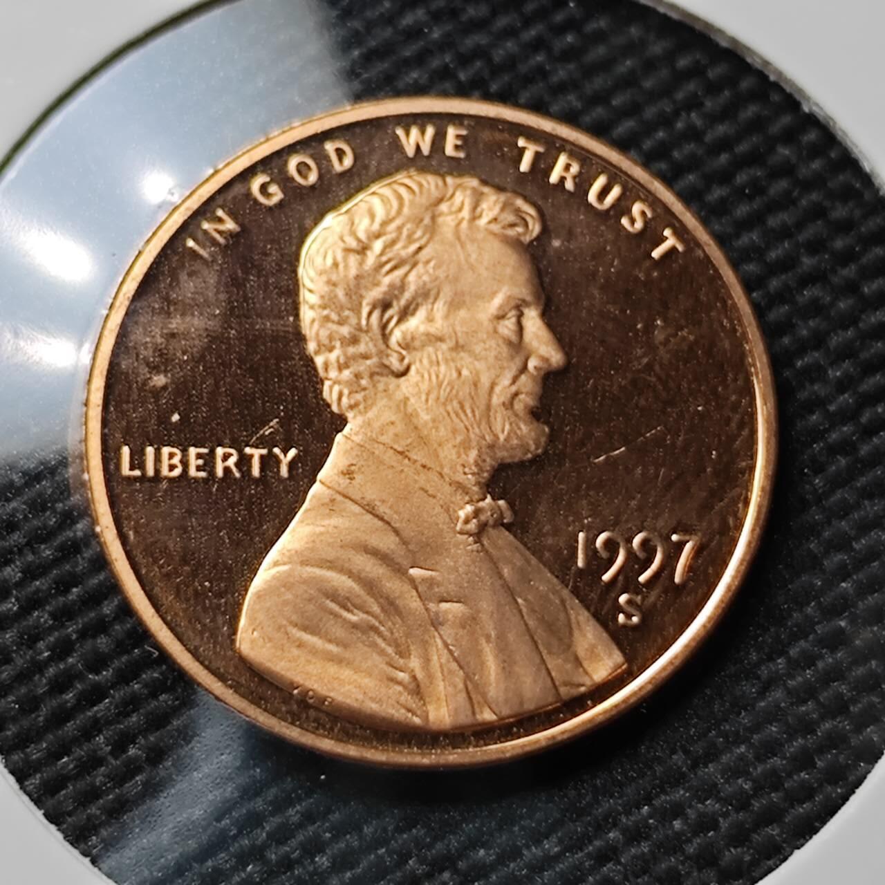 KK钱币收藏小铺 第380期  2月预留时间 周末发货  1997美国1分精制币