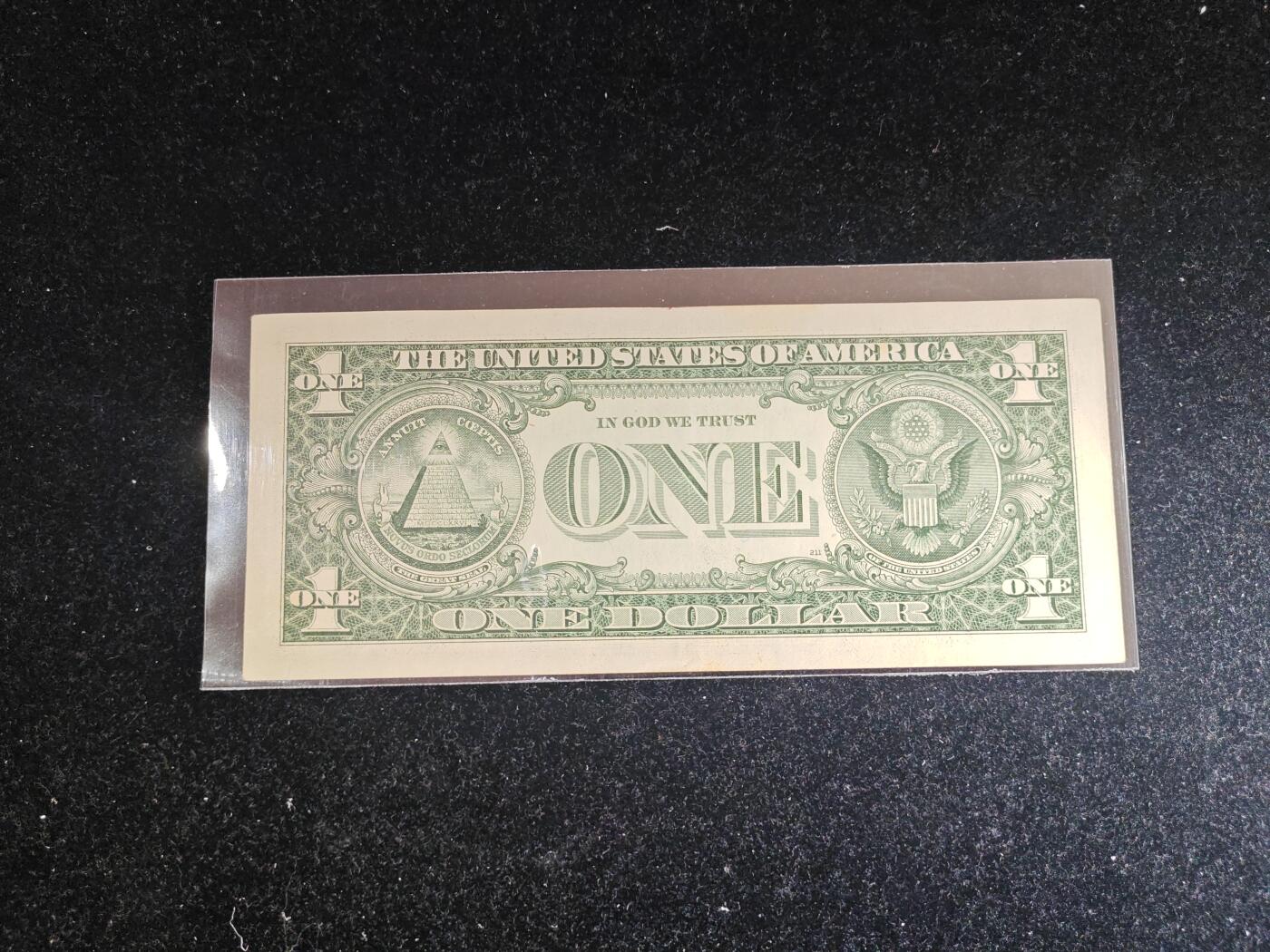 美国纸币 1988年 1美元 L区 非全新好品