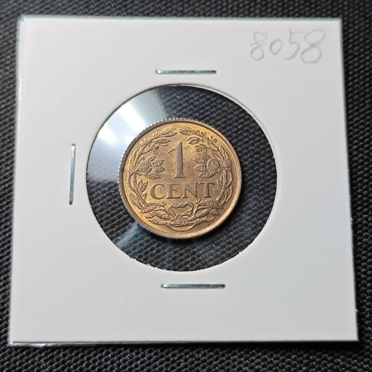 KK钱币收藏小铺 第380期  2月预留时间 周末发货  1963荷属安地列斯1分铜币 好品