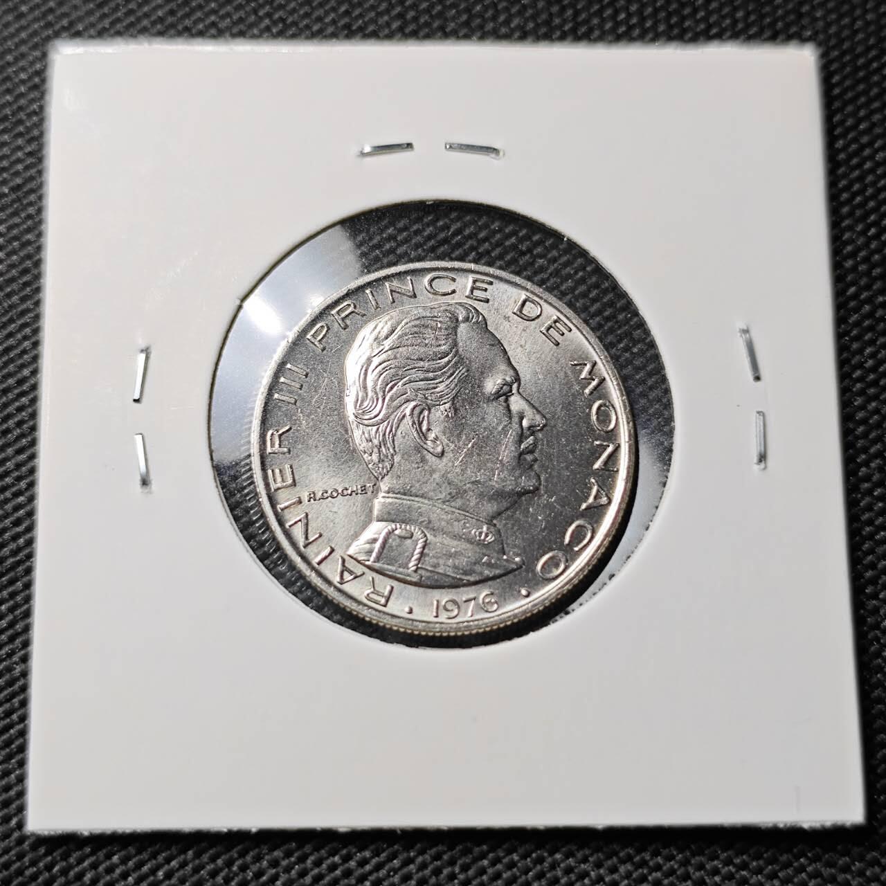KK钱币收藏小铺 第380期  2月预留时间 周末发货  1976摩纳哥1法郎