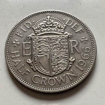 🌹外币初藏🌹🐯2025年第141场  每周二四六晚8️⃣点 接代拍 - 英国1966年半克朗 a