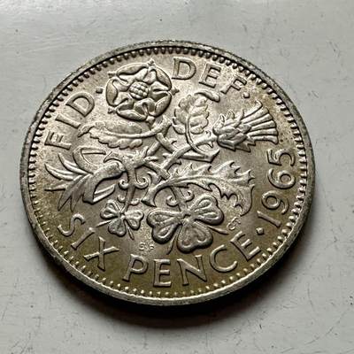 🌹外币初藏🌹🐯2025年第141场  每周二四六晚8️⃣点 接代拍 - 英国1965年六便士 