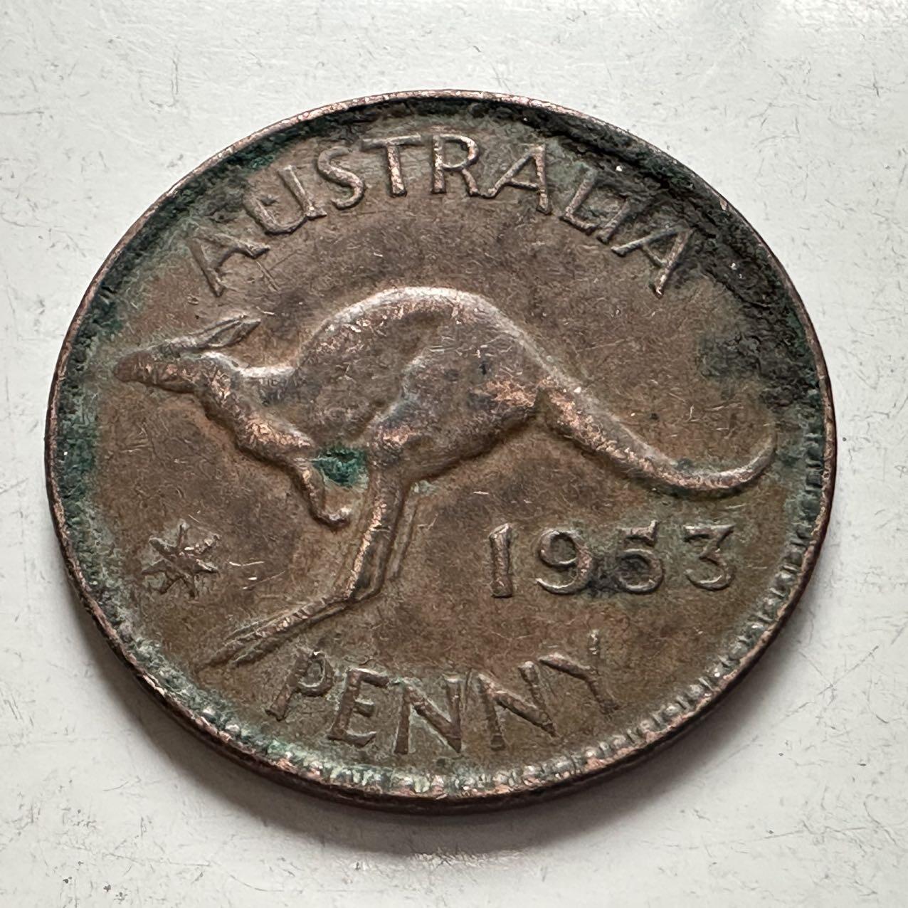 🌹外币初藏🌹🐯2025年第141场  每周二四六晚8️⃣点 接代拍 澳大利亚1953年一便士