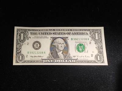 美国纸币 1995年 1美元 B区 全新 左下一处脏 - 美国纸币 1995年 1美元 B区 全新 左下一处脏