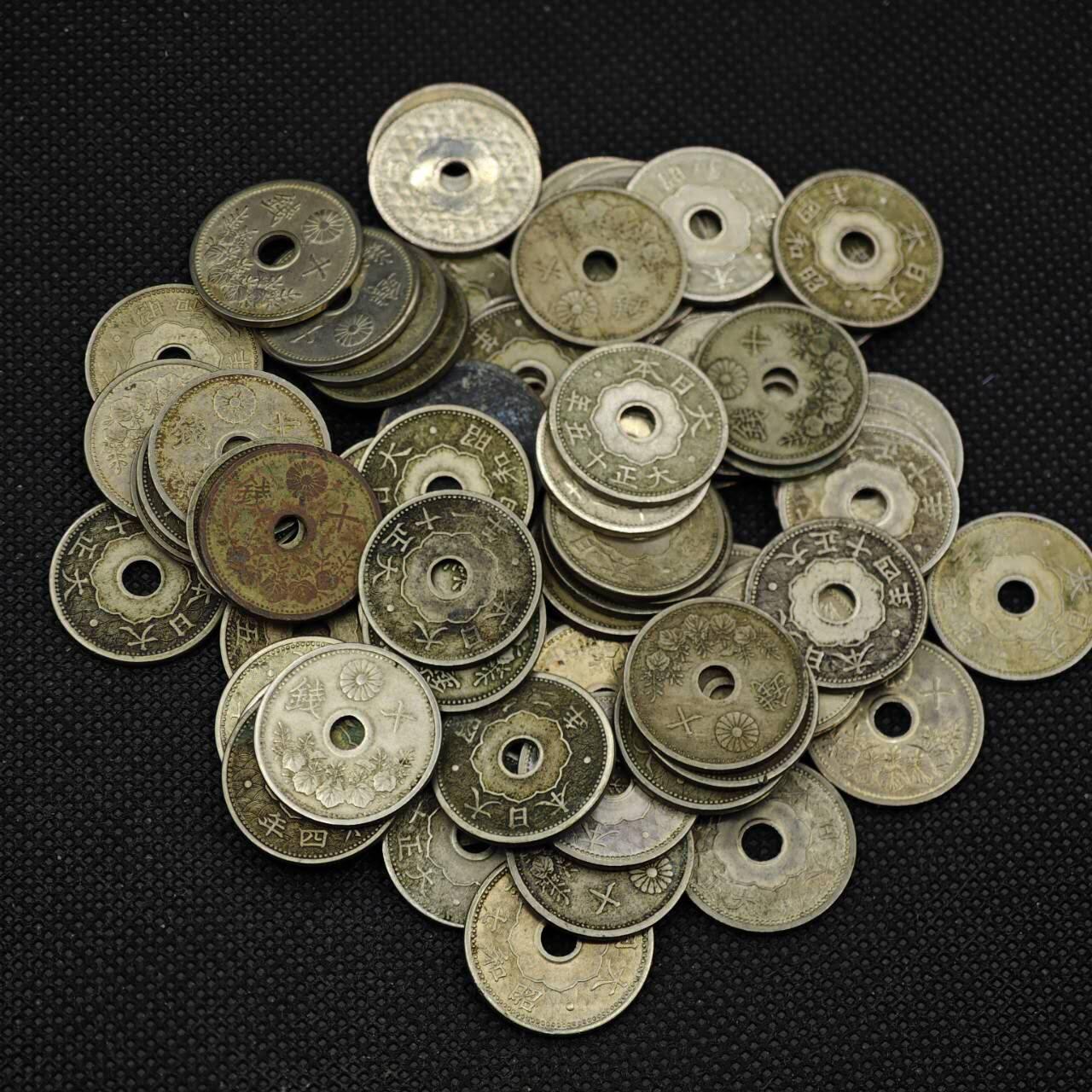 【淘币小摊】实时拍第八百三十一拍   散币场   满百包邮可预留二周 每周一统一发货    日本十钱71枚