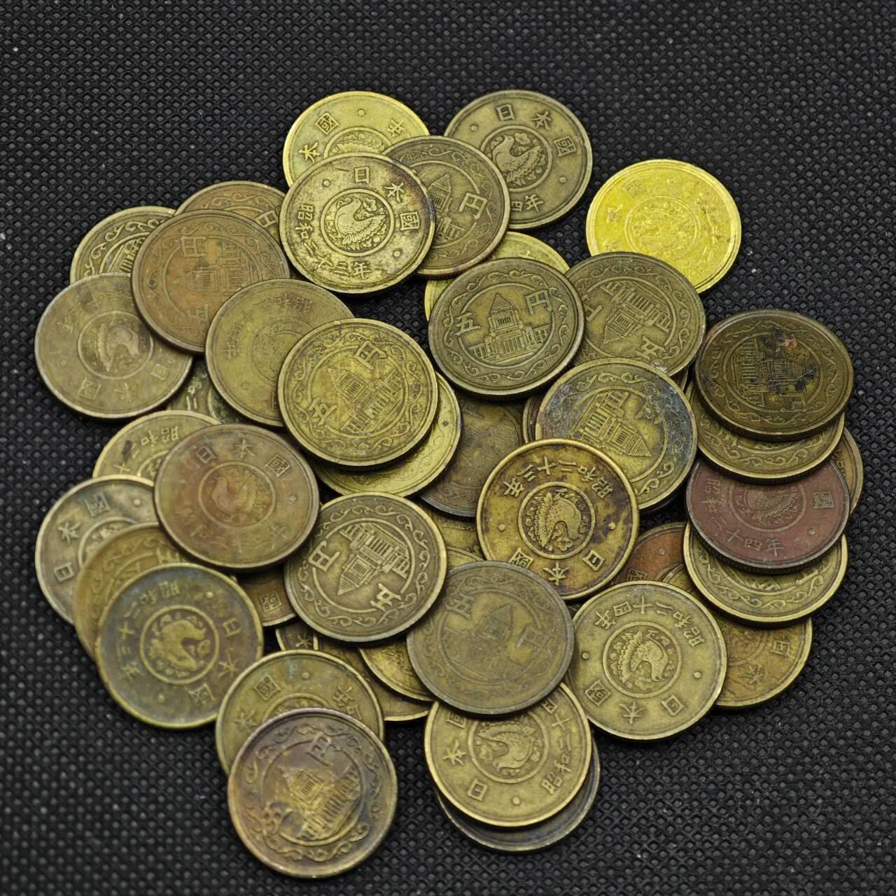 【淘币小摊】实时拍第八百三十一拍   散币场   满百包邮可预留二周 每周一统一发货    日本国会五円48枚