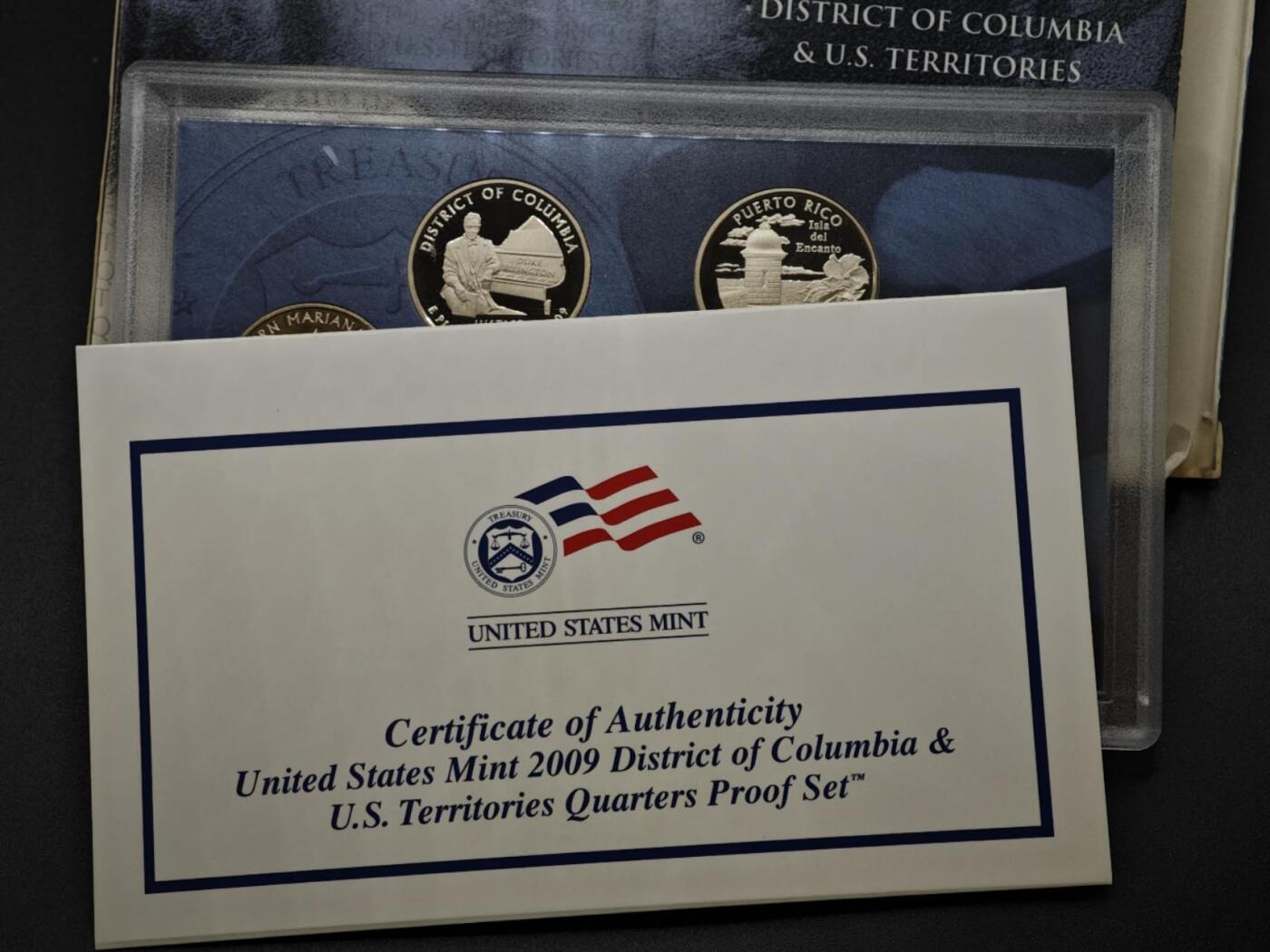 【淘币小摊】实时拍第八百三十拍   银币套币场   满百包邮可预留二周 每周一统一发货   美国2009年精制属地6枚套原盒原证